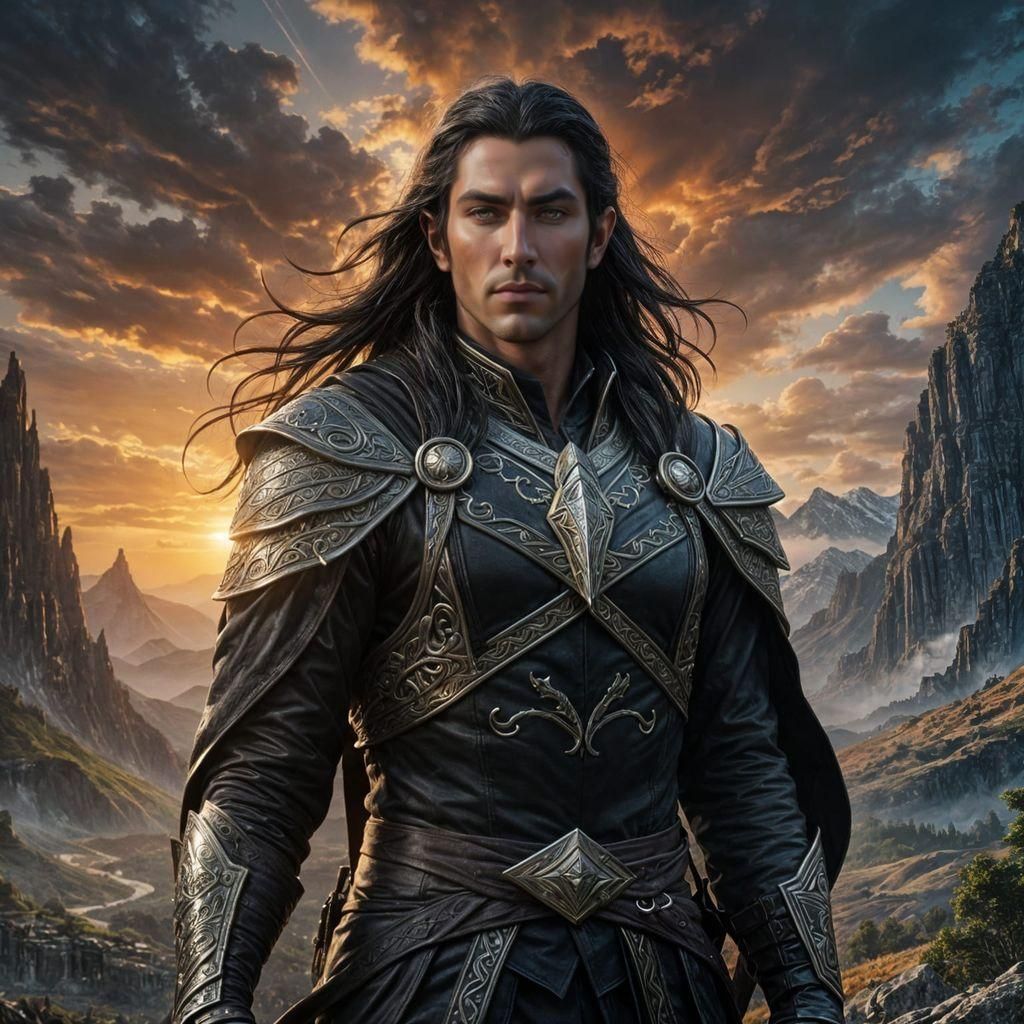 Epic Elven Warlord Portrait in Dark Fantasy Style