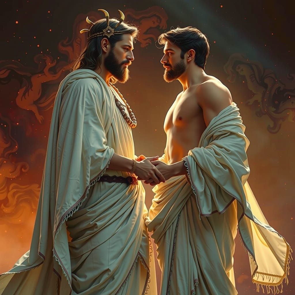 Marble Statue of Apollo and Hyacinthus