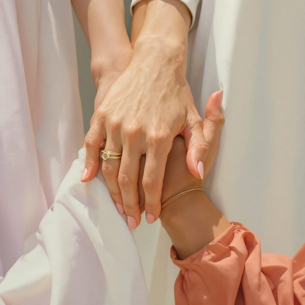 Minimalist Sisterhood Symbol: Women's Intertwined Hands