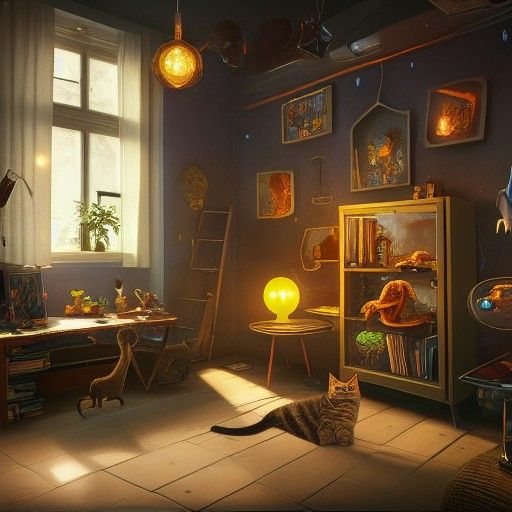 Fantastical IKEA Cat Room Concept Art