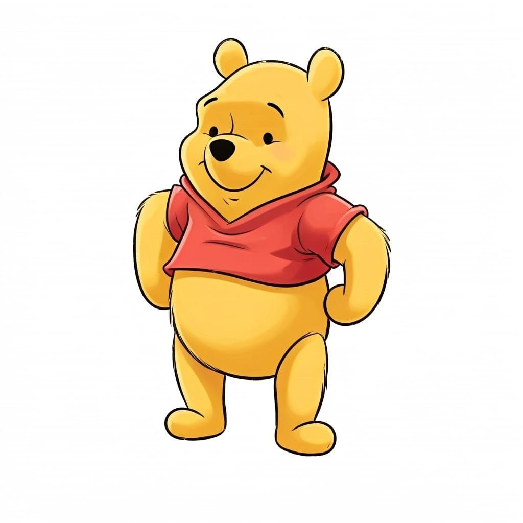 Vibrant Winnie the Pooh Sketches in Colorful Hand Painted St...