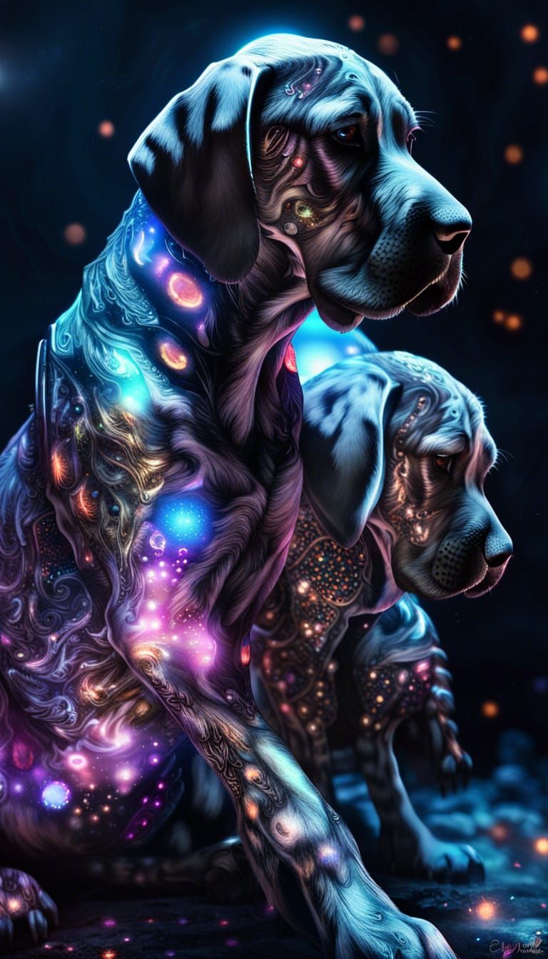 Robotic Cyborg Obese Great Dane Puppies