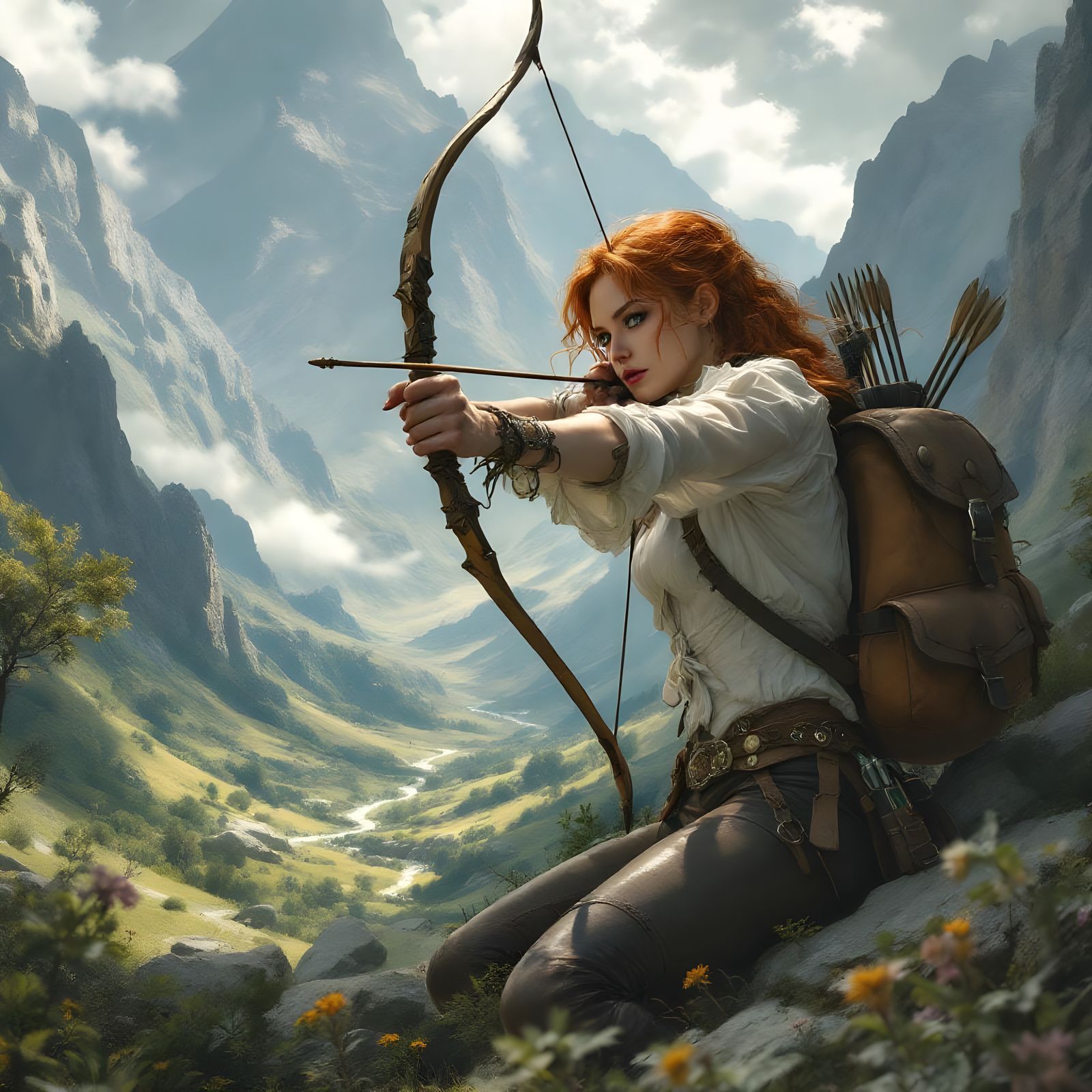 Fantasy Adventurer in Sinister Lighting Illustration