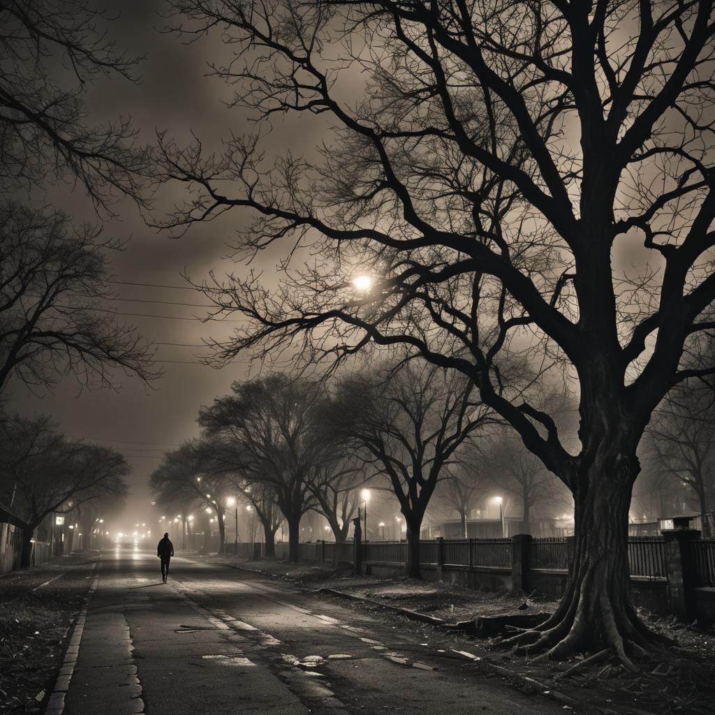 Atmospheric Night Scene with Intricate Details