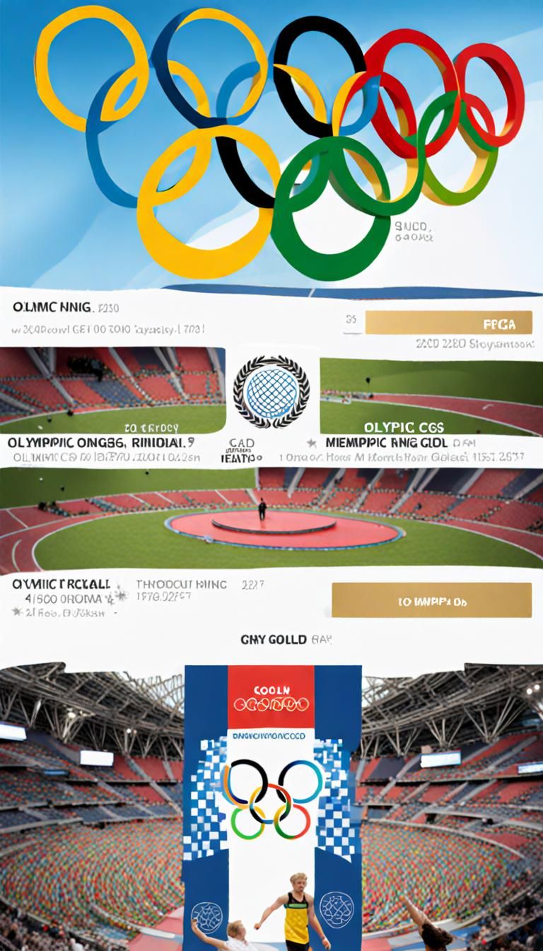Olympic Rings and Gold Medal Digital Art