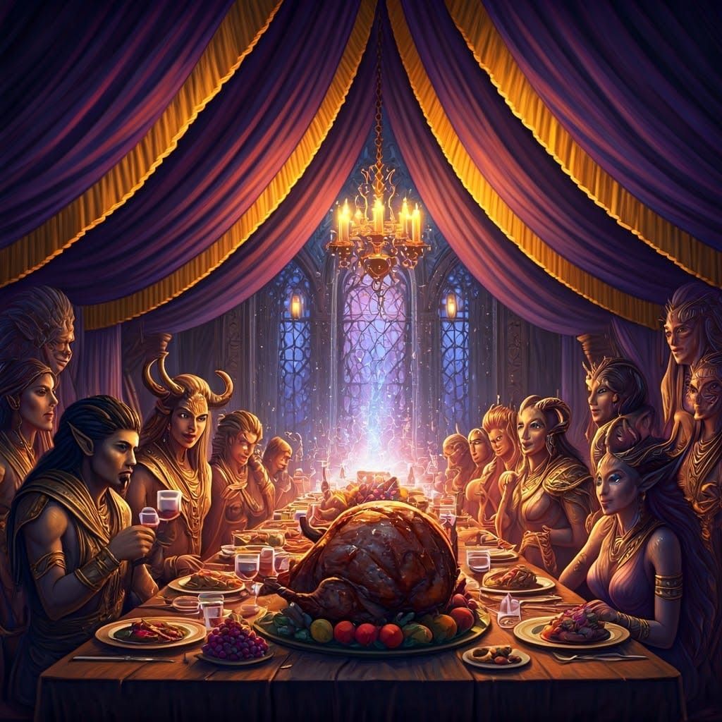 Fantastical Feast in Vibrant Midsummer Splendor