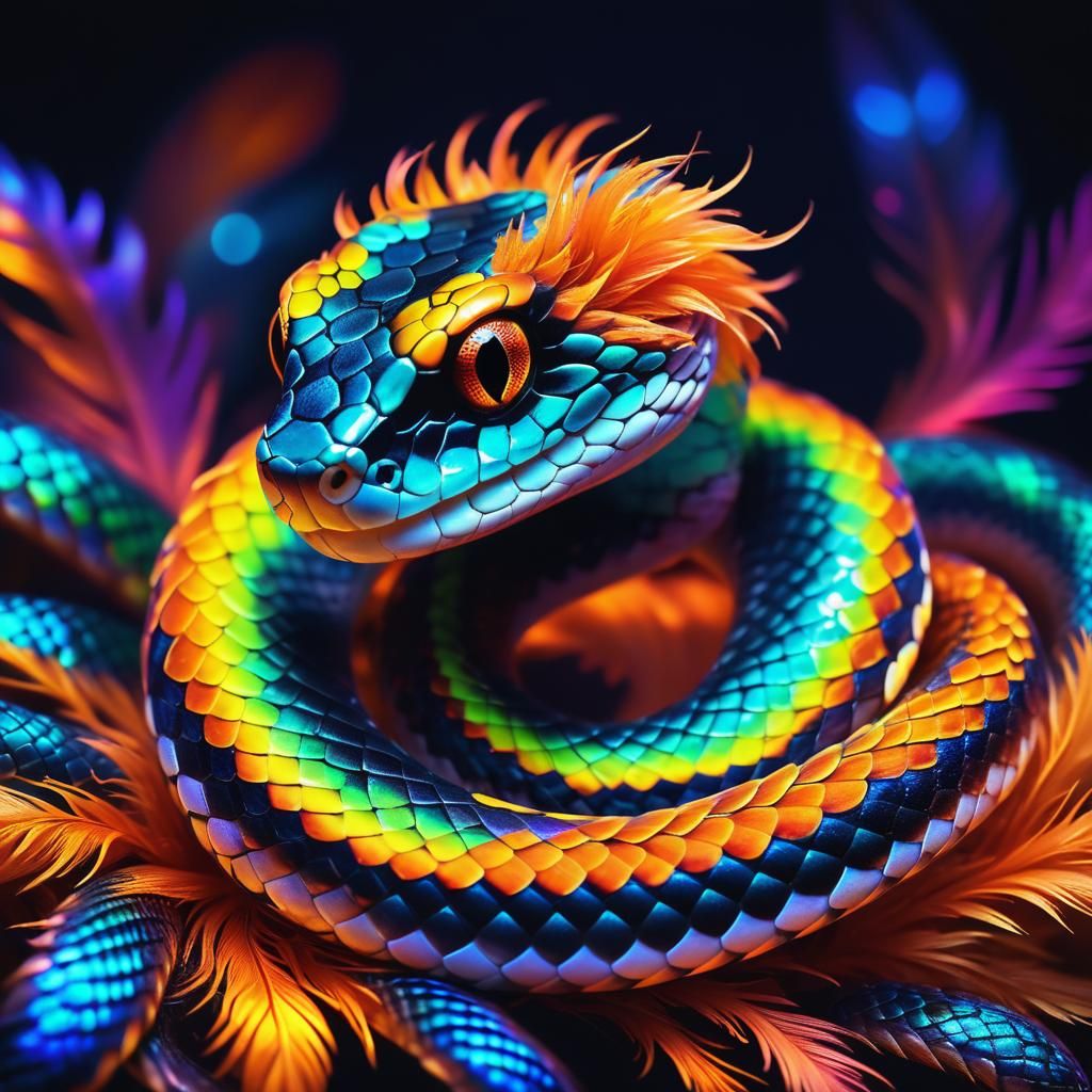 Adorable Furry Snake with Fluffy Hair