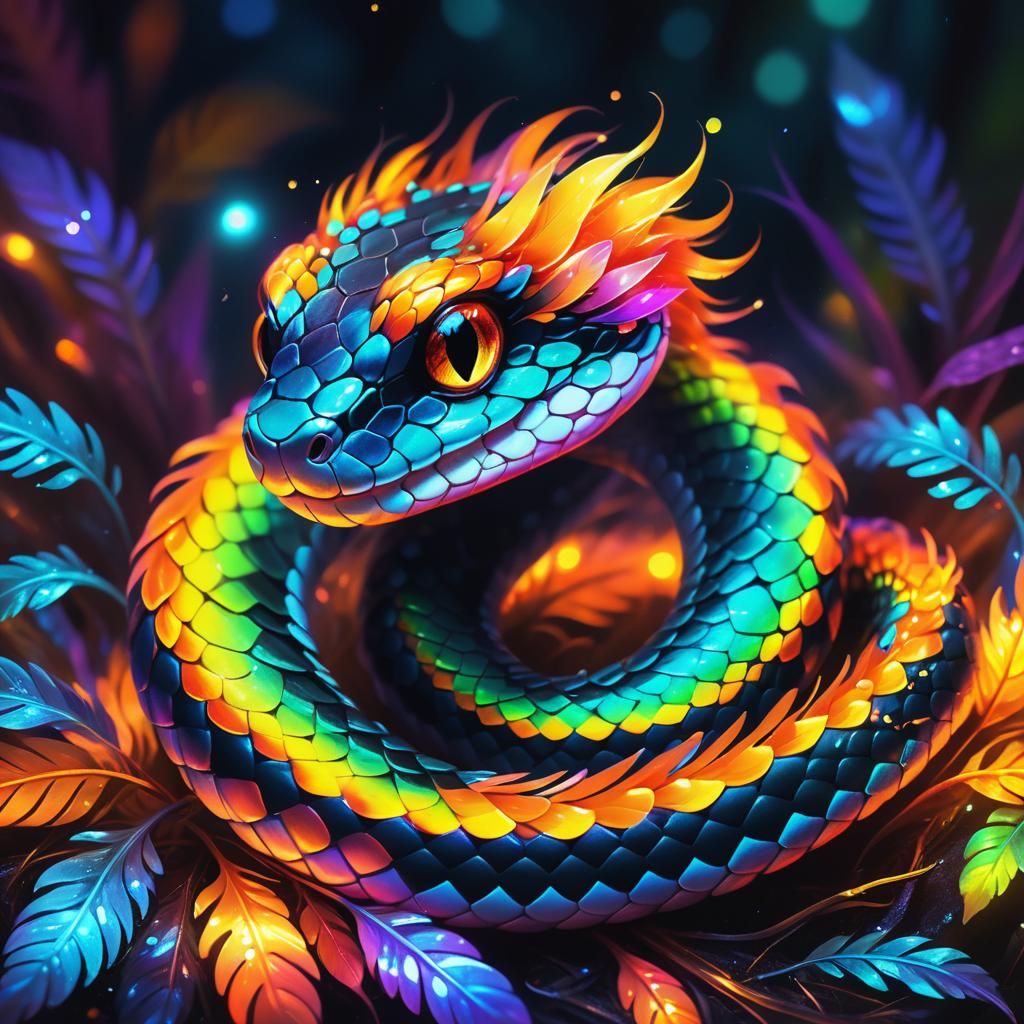 Adorable Furry Snake with Fluffy Fuzzy Texture