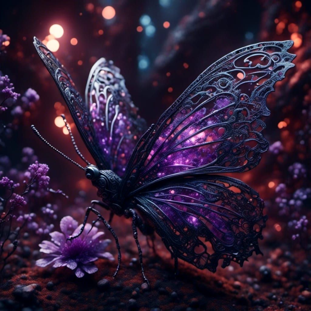 Black and purple butterfly