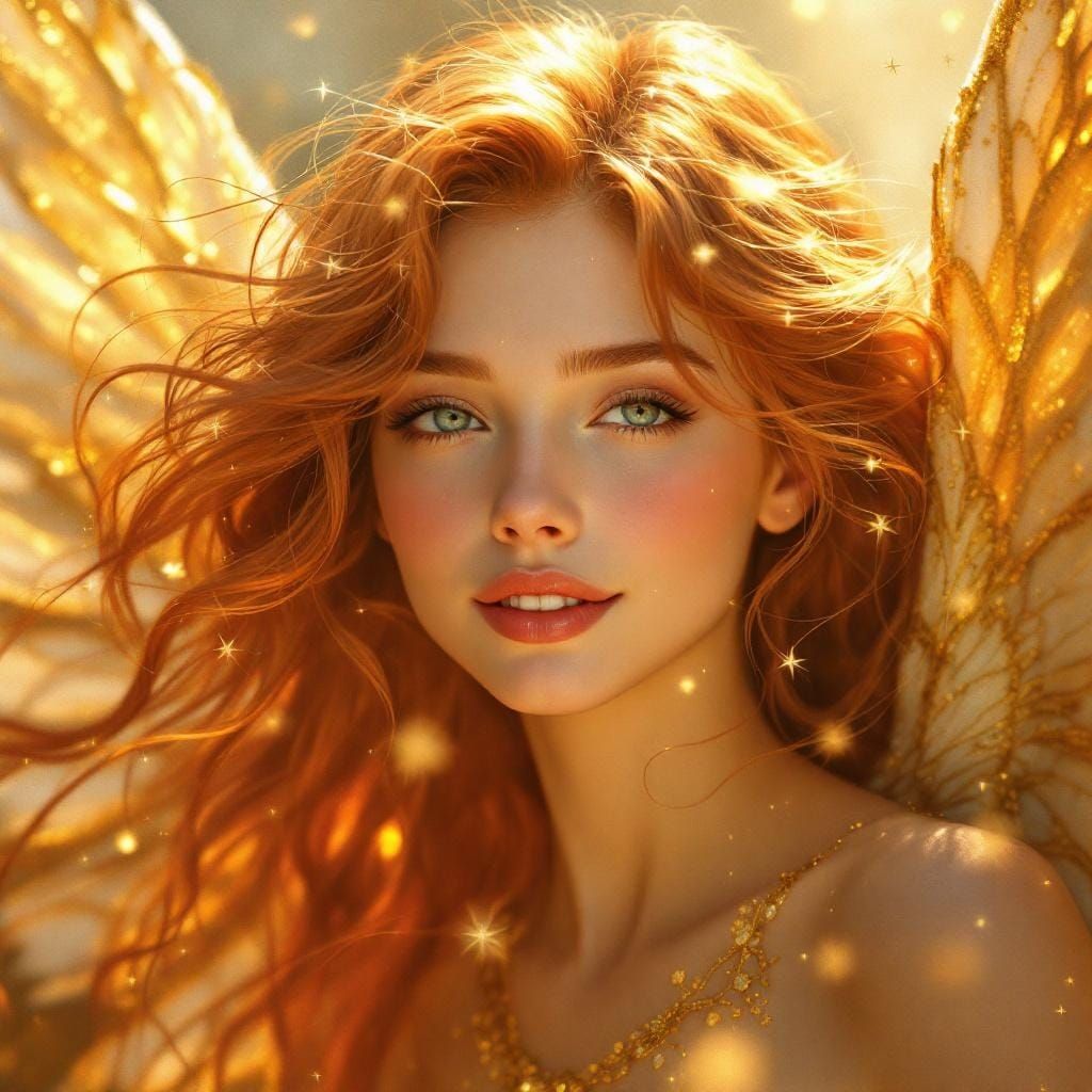 Angel of Gratitude in Art Nouveau Style