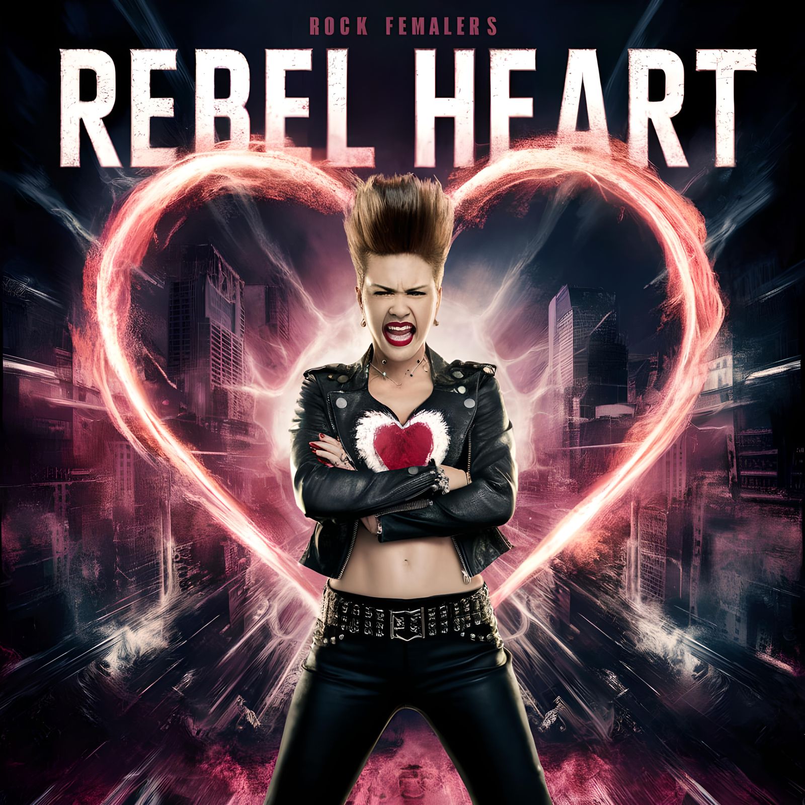 Rebel Heart Album Cover: Fierce Rock Singer