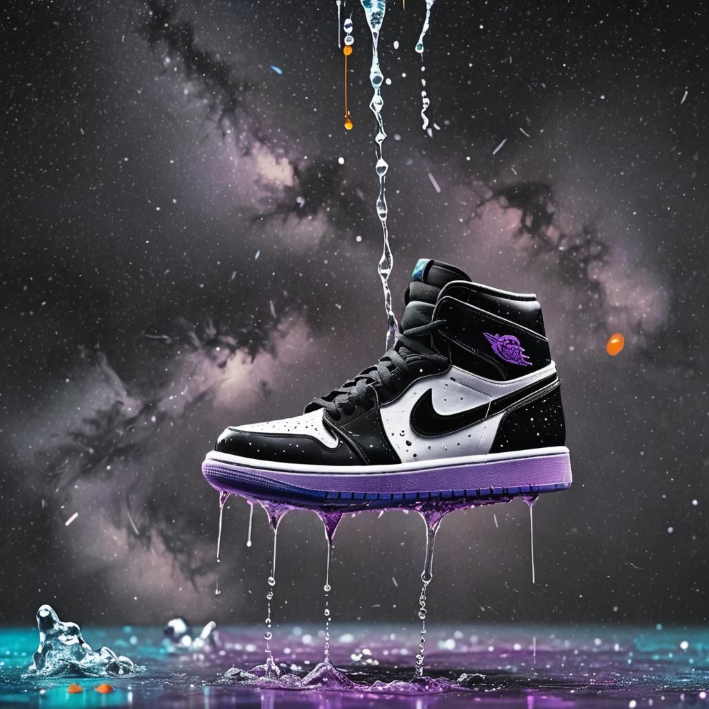 Air Jordan 1 Shoe Floating in Space