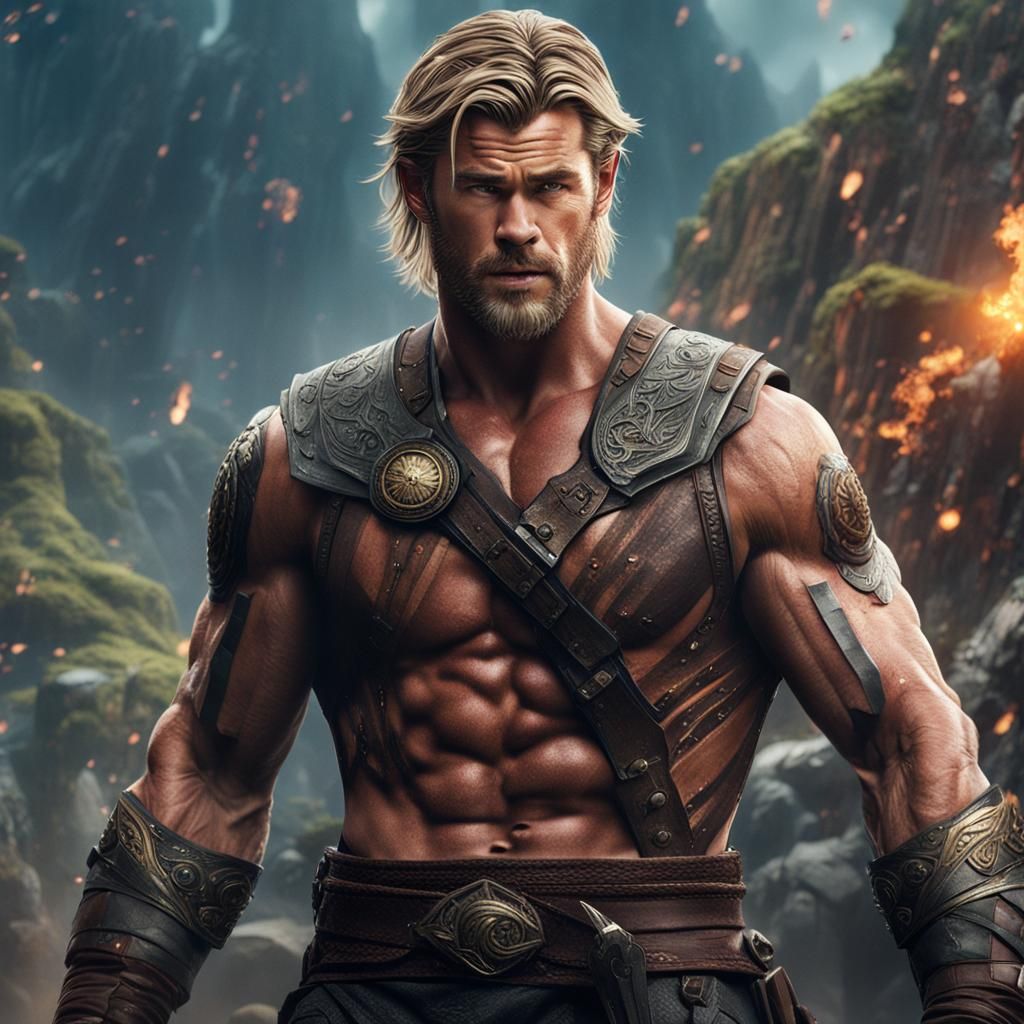 Detailed Matte Painting of a Muscular Man