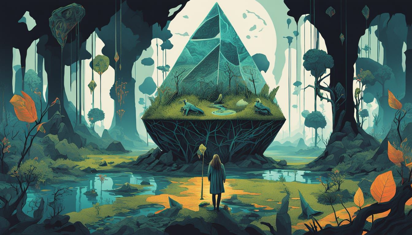 Dreaming on Geode in Bioluminescent Jungle