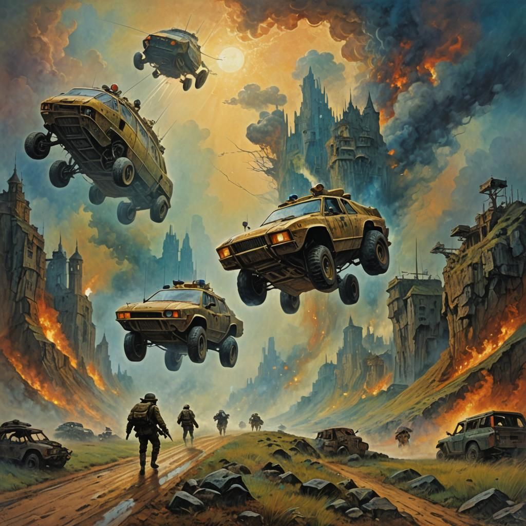 Dystopian Sci-Fi Chase: A Surreal Masterpiece