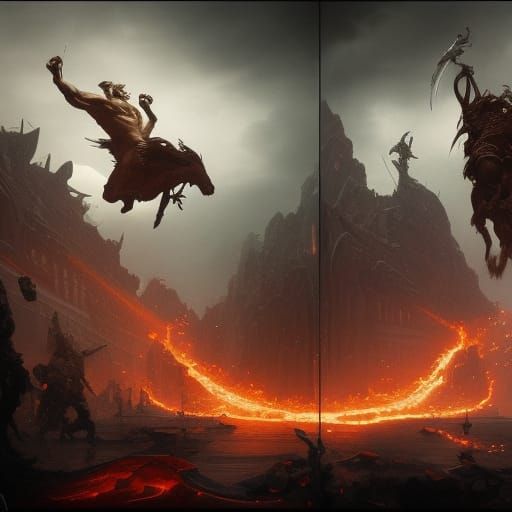 Zeus vs Kronos: Dark Fantasy Art in 8K