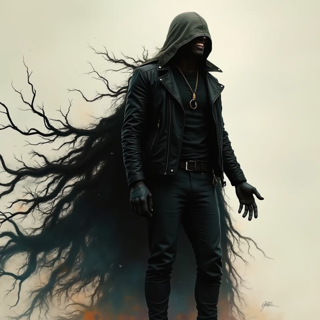 Smiling Man in Mysterious Jungle Realm