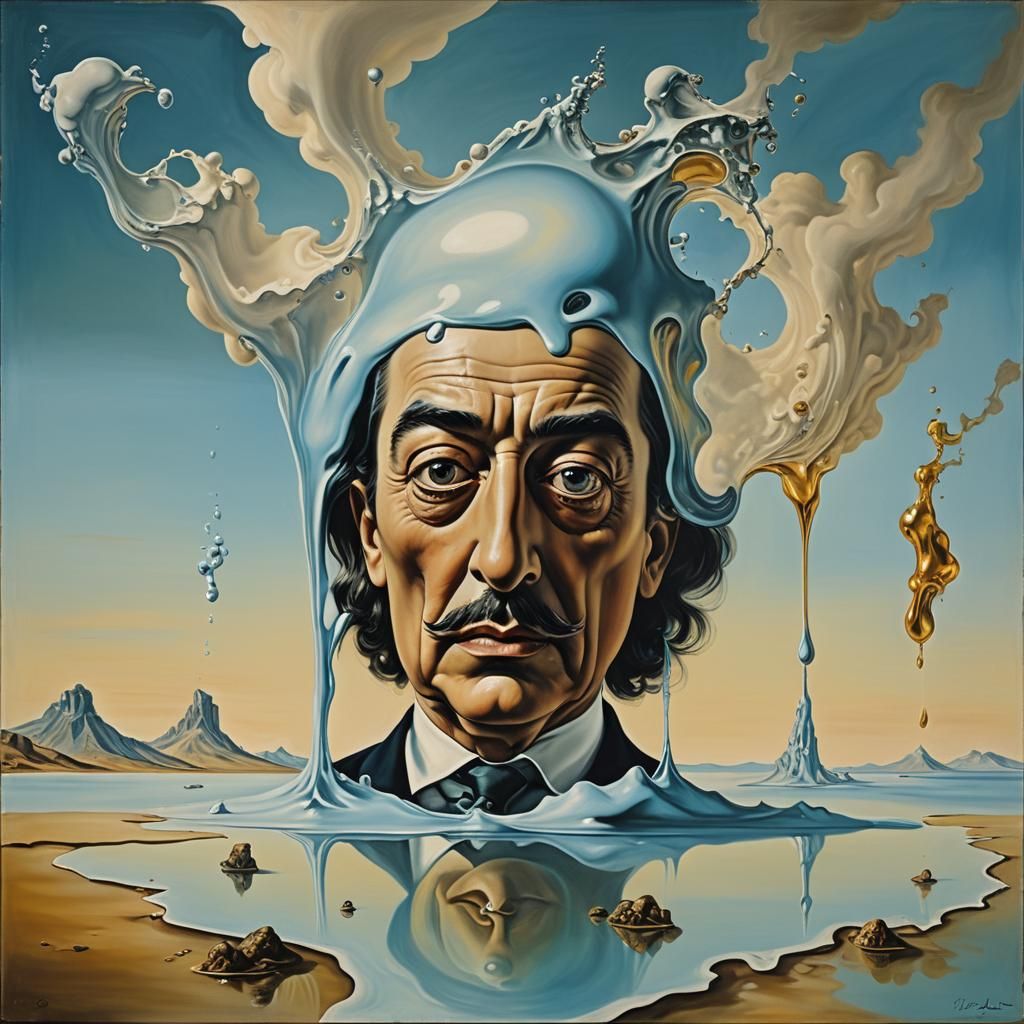 Surreal Melting Landscape in Salvador Dali Style