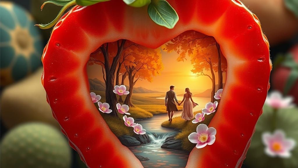 Surreal Strawberry Landscape Revealed in Dreamlike World