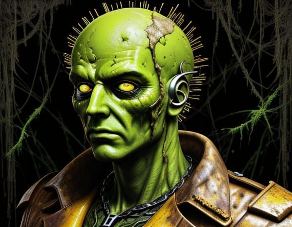 Unsettling Egg Warrior in Garish Wasteland