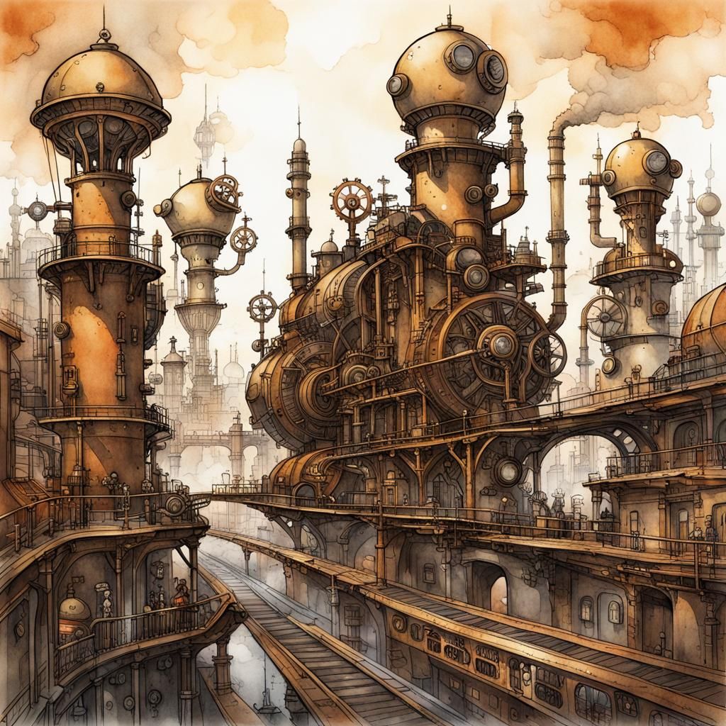 Steampunk Metropolis Unveiled in Victorian Era Splendor
