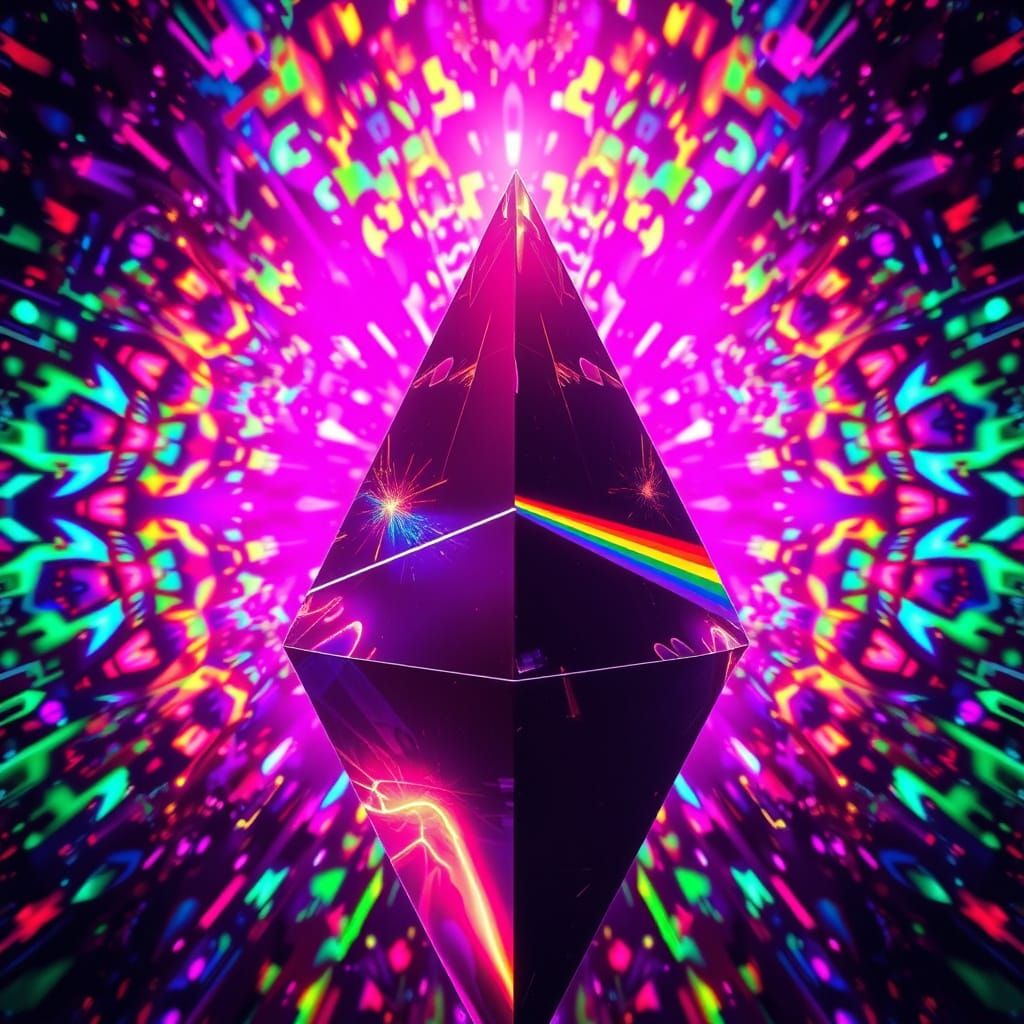 Psychedelic Prism with Iridescent Colors