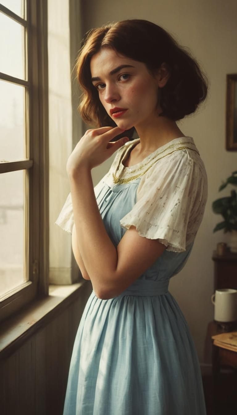 Woman in Sunlit Room, Edward Hopper Style