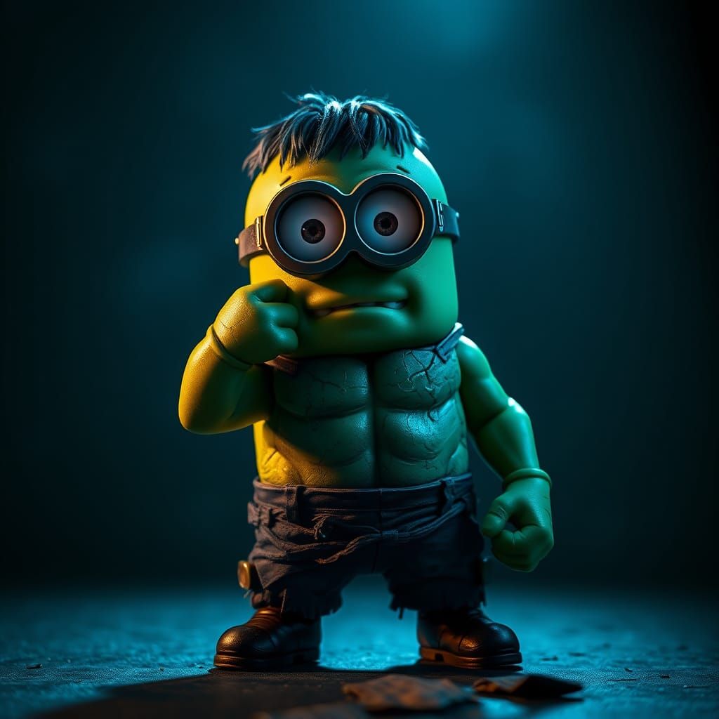 Minion as Hulk in Cinematic Environment