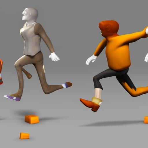 Cheese Man Running: 3D Rendered Artstation Style
