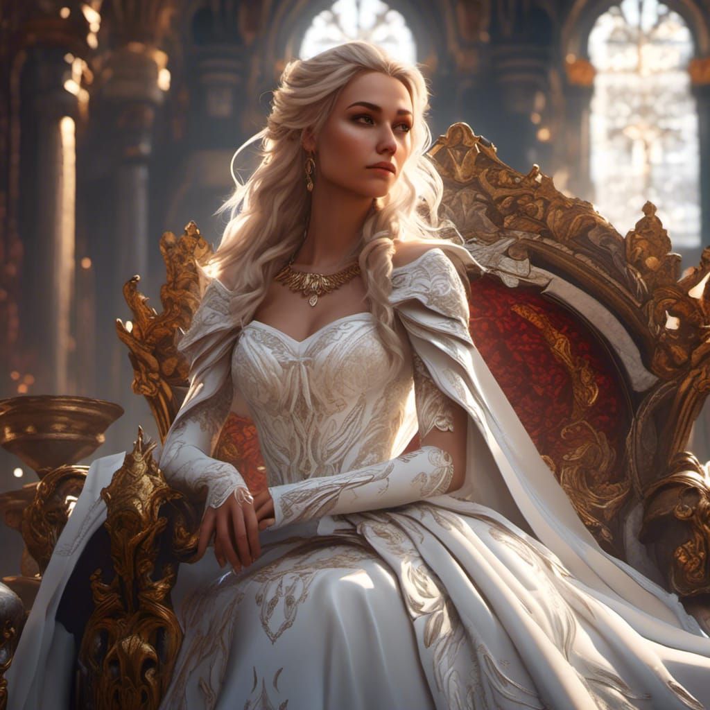 Blonde Princess Portrait in Fantasy Art Style