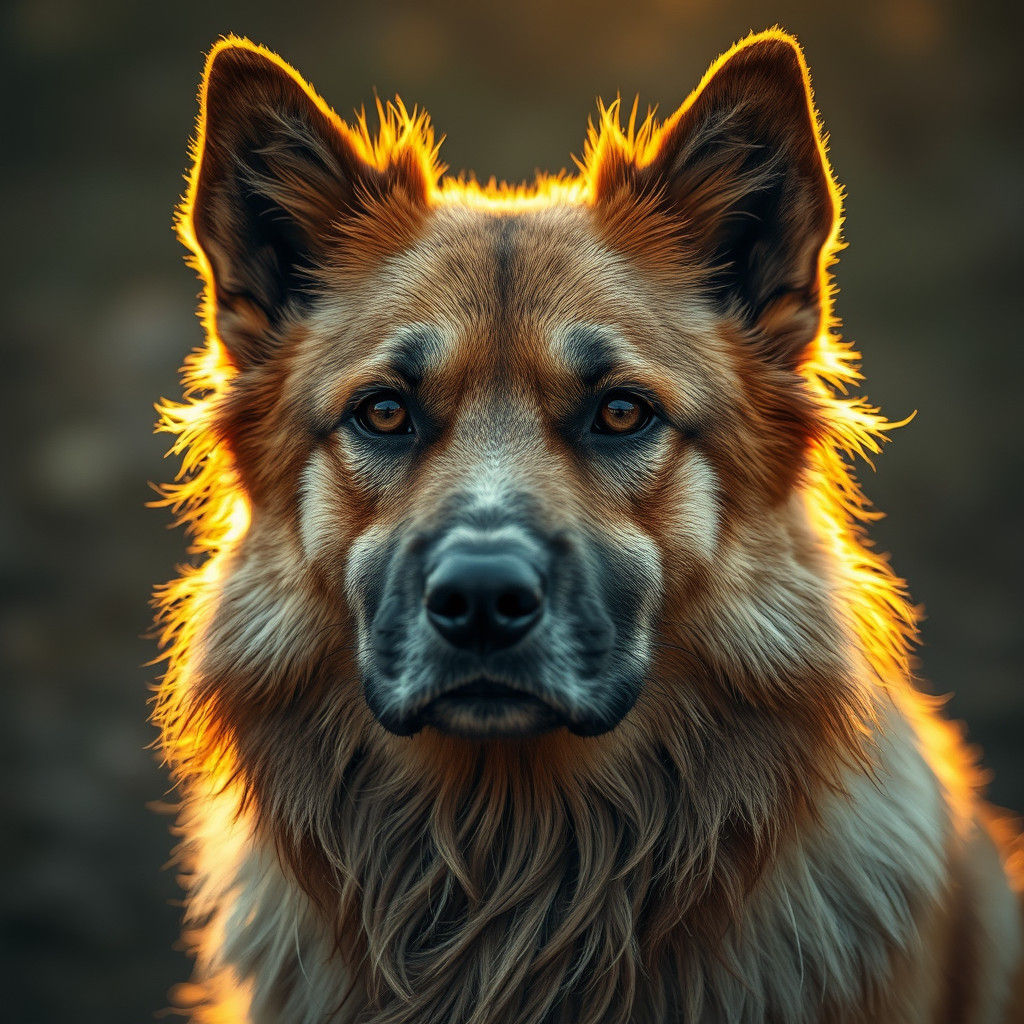 Majestic Dog Portrait in Hyperrealistic Style