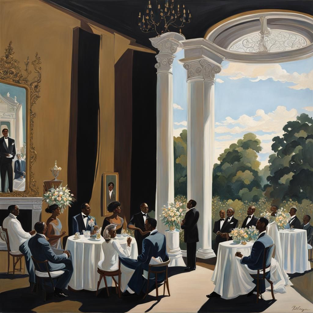 Memorial Event with Singer: Gouache Painting