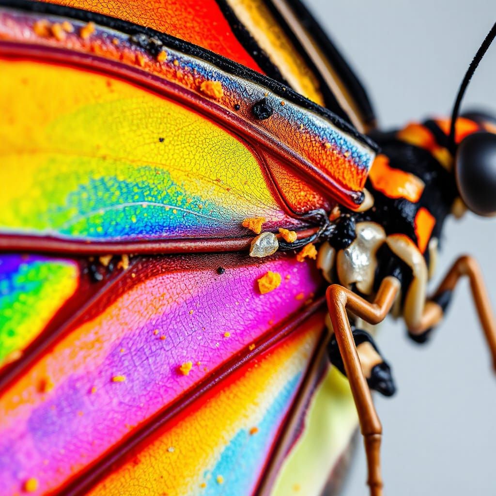 Butterfly Wing Macro in Digital Art Style
