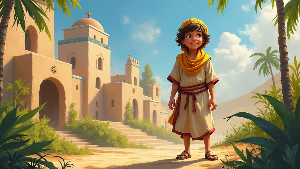 Preschool Hebrew Boy in Ancient Middle Eastern Fantasy Lands...
