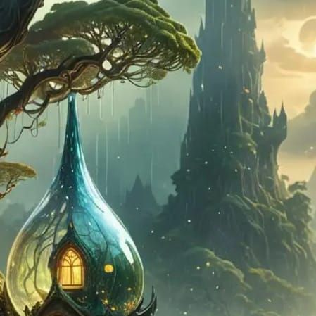 Inside a Raindrop: Detailed Fantasy Concept Art