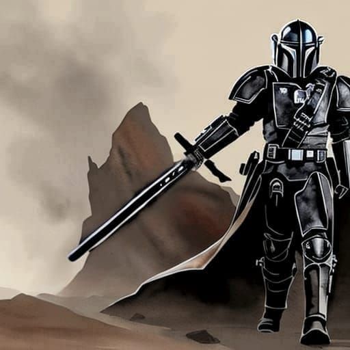 Mandalorian Warrior in Detailed Armor