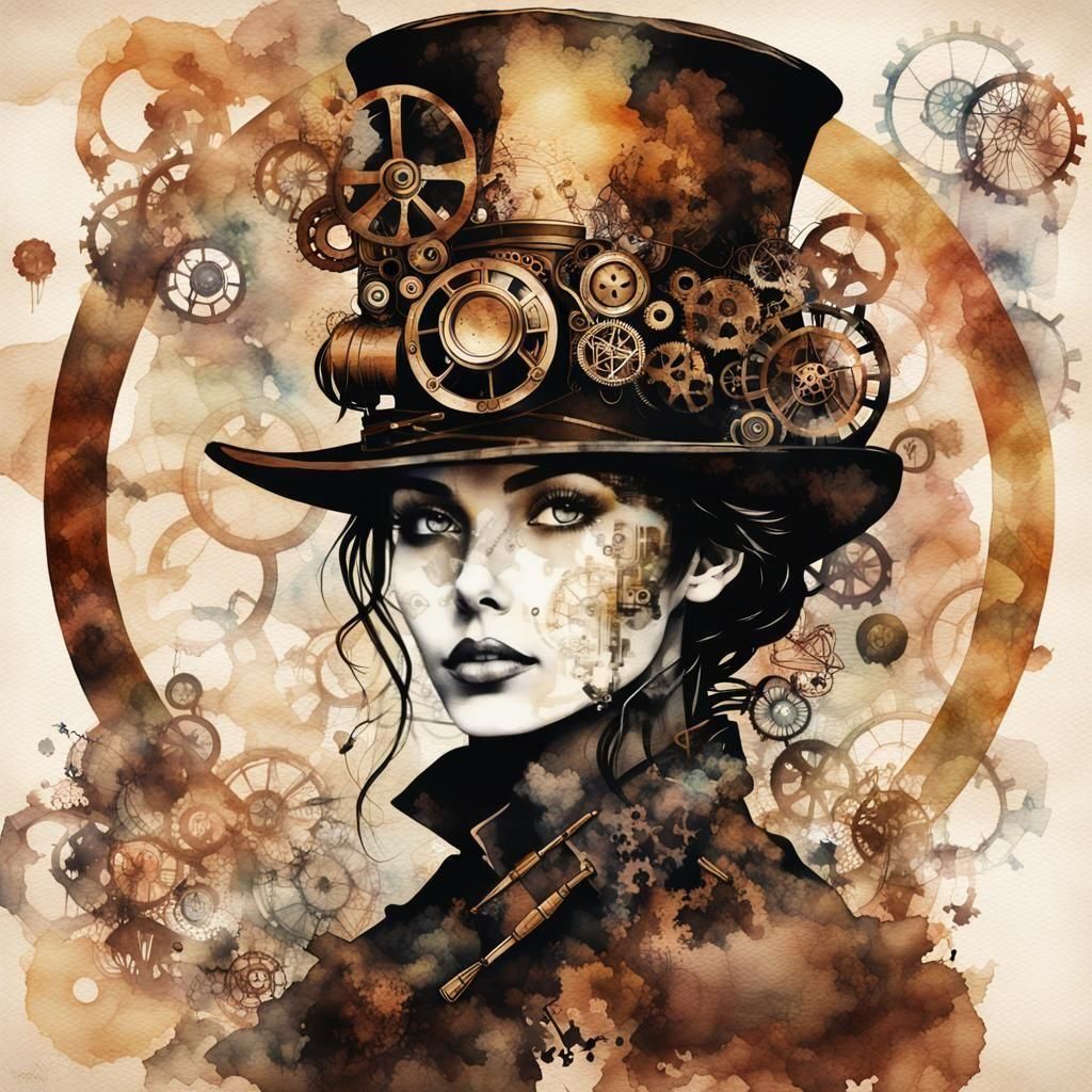 Steampunk Cyber Princess with Gadget Top Hat
