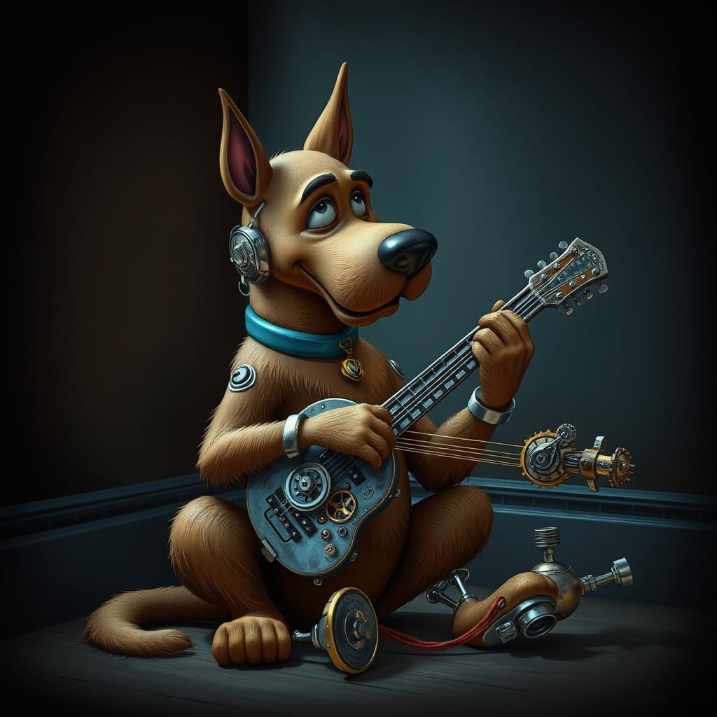 Cybernetic Scooby-Doo Plays a Peculiar Instrument