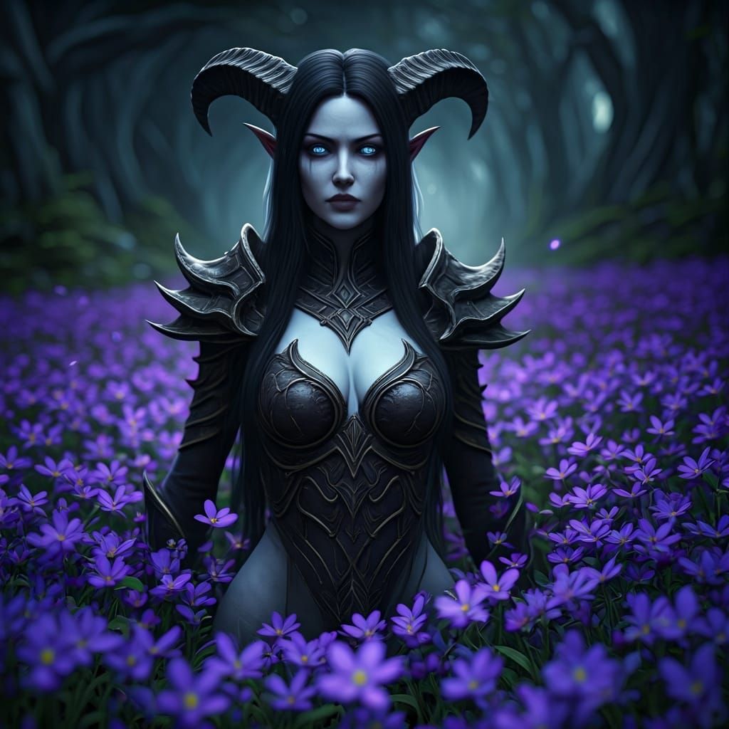 Lilith Diablo 4 Demon Portrait in Ethereal Light