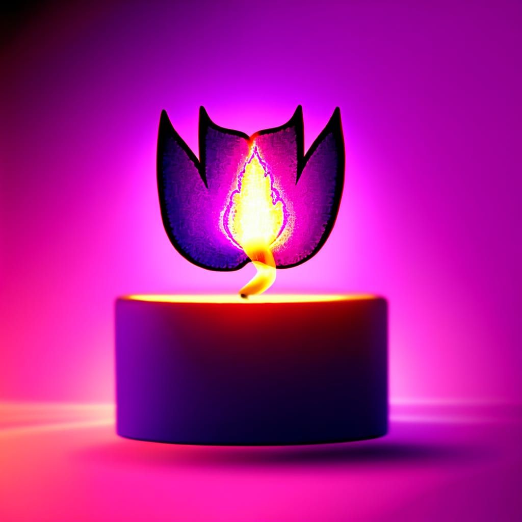 Purple Flame on Transparent Candle: Concept Art