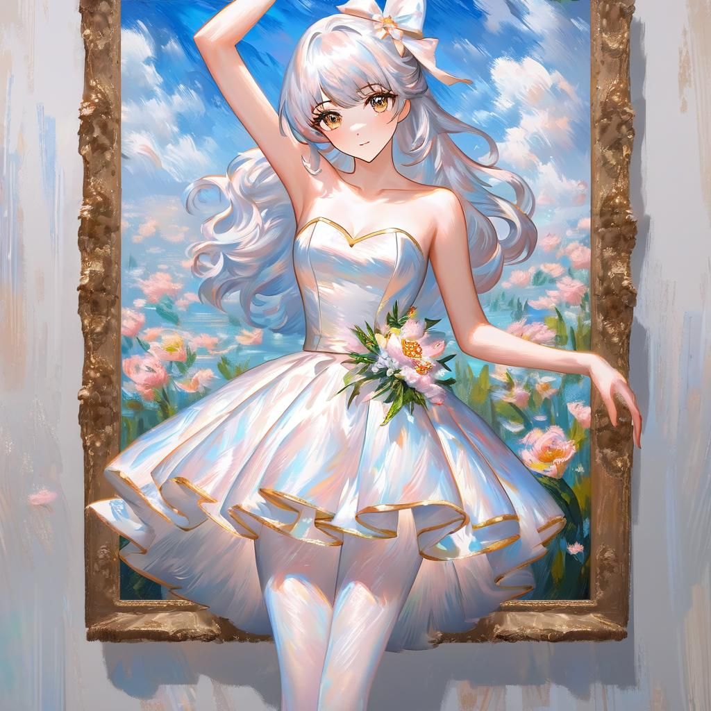 Ballerina Actress in Impasto Painting Style