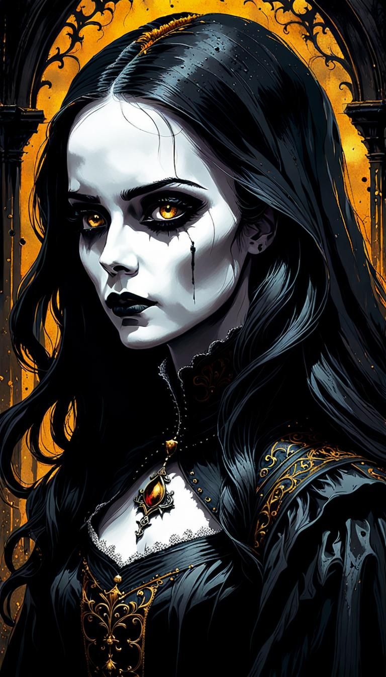 Gothic Figure in Dark Colonial Setting