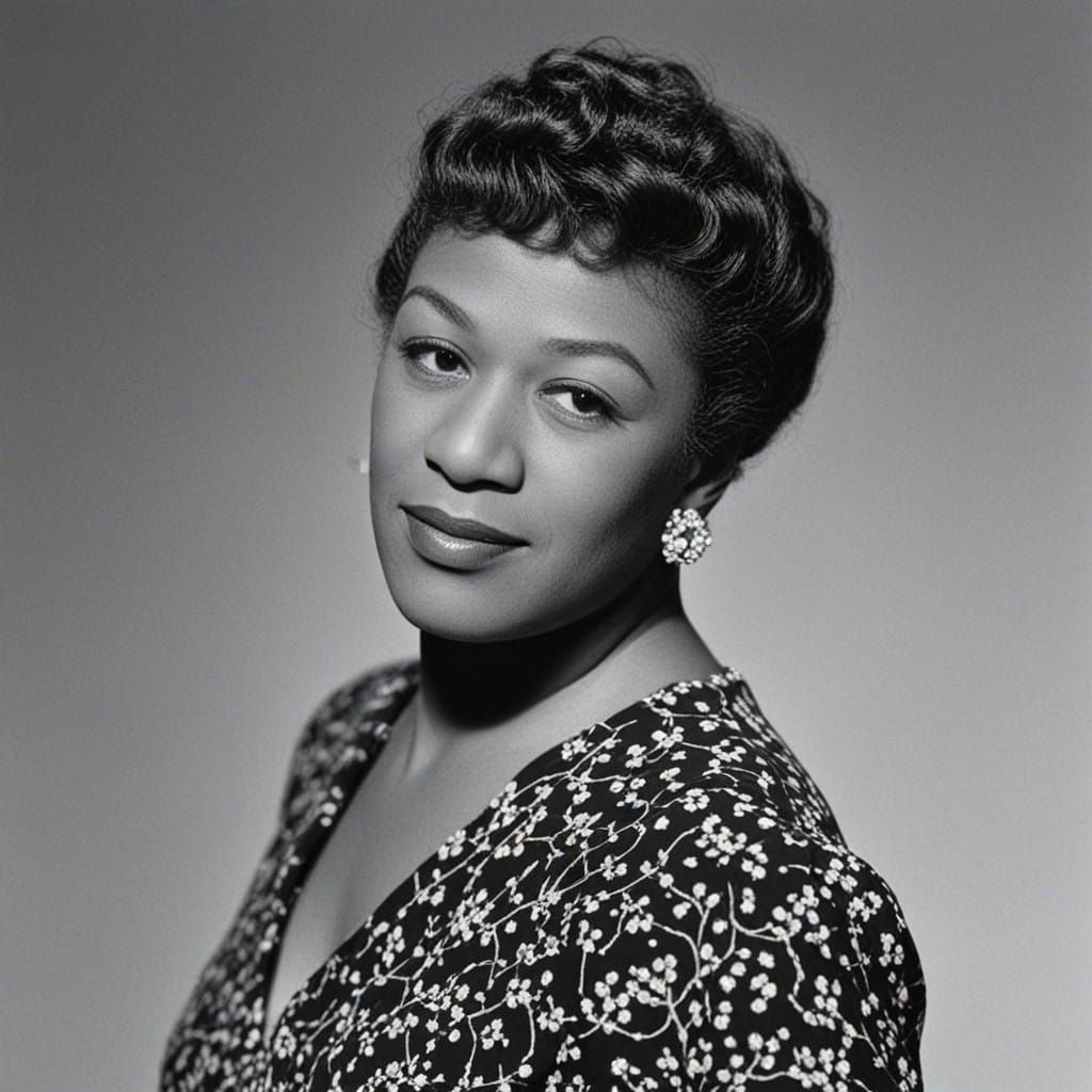 Jazz Legend Ella Fitzgerald in Elegant Portrait Style