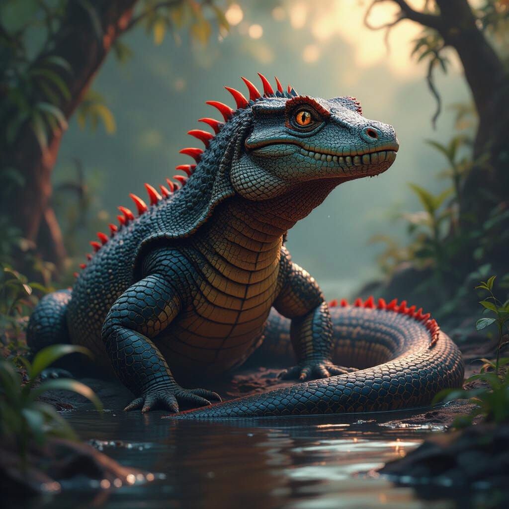 Mystical Hybrid Creature in Detailed Matte Painting Style