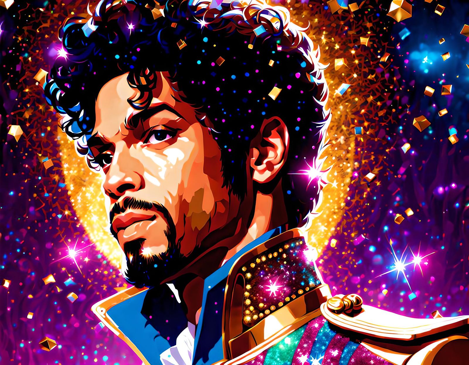 Prince Portrait in Digital Illustration Style