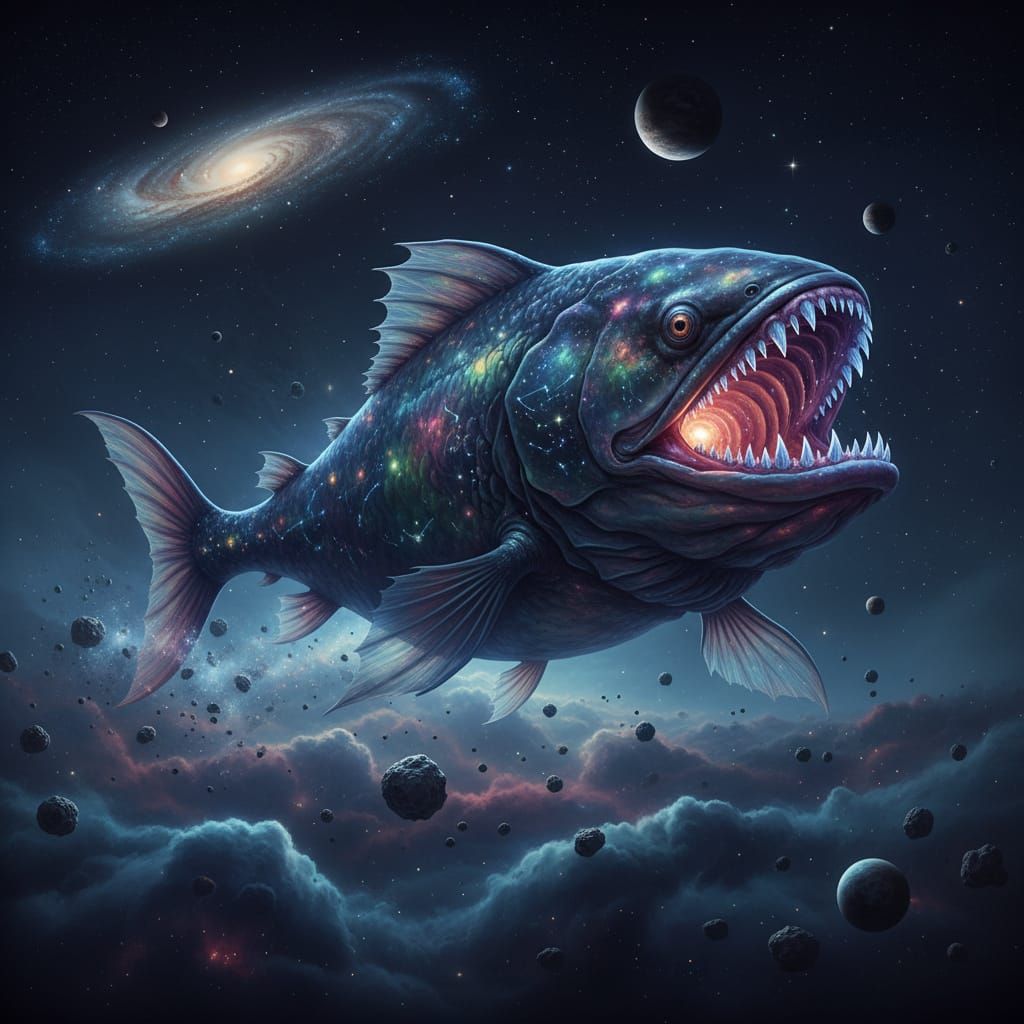 Giant Space Fish Creature With 40 Foot Mouth