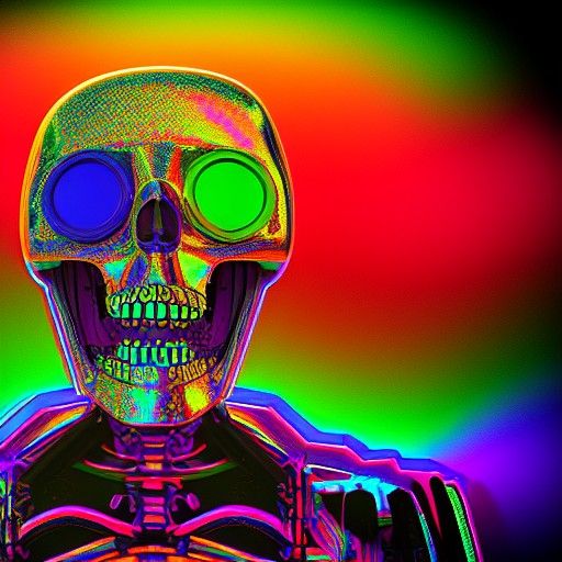 Rainbow Skeletron at a Disco Party