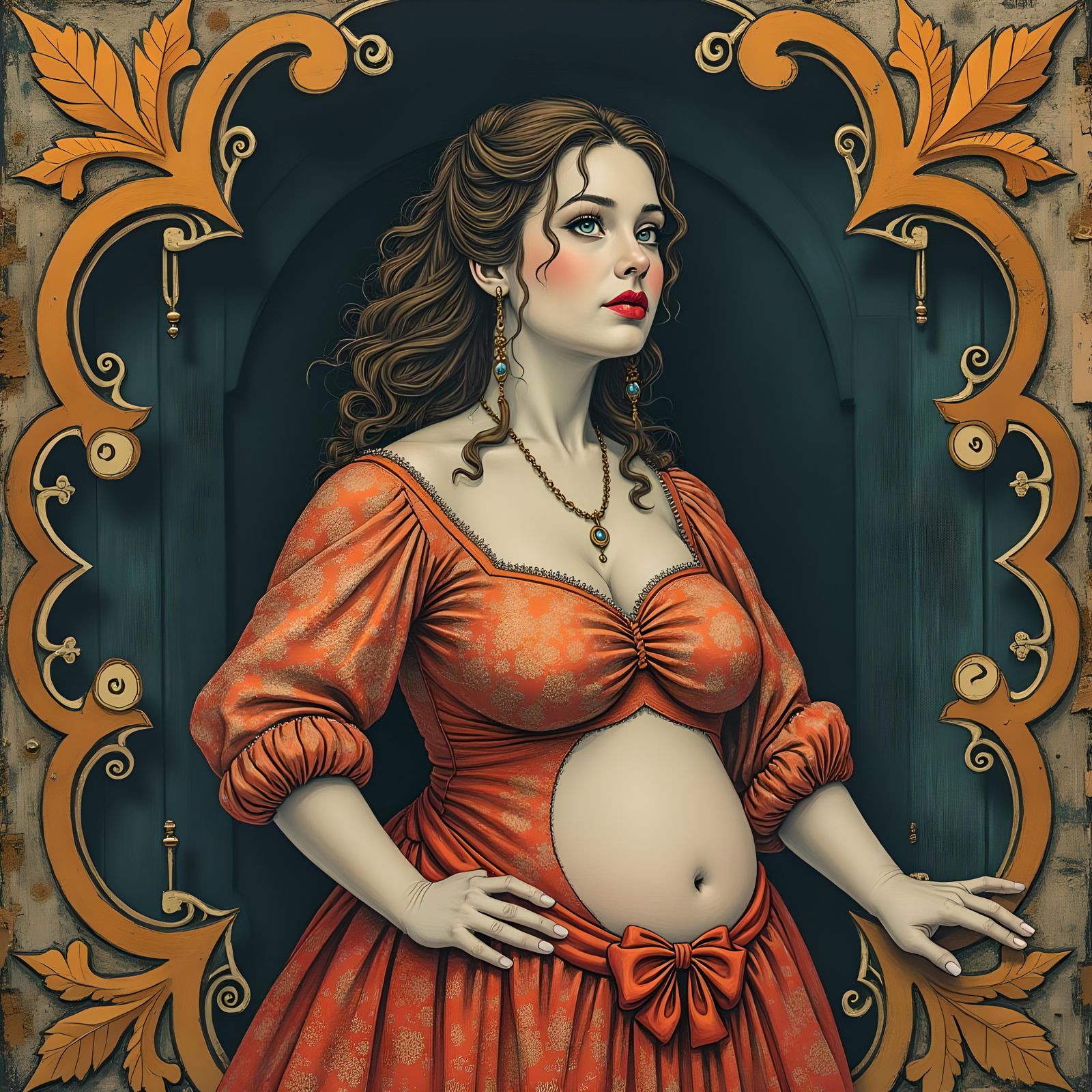 Fairy Tale Scene in Mixed Media Illustration