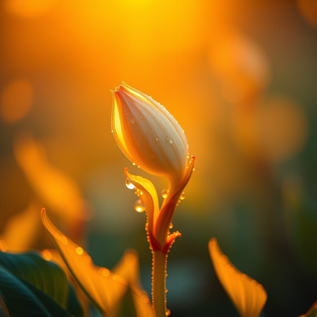 Delicate Dawn Bloom in Vibrant Art Nouveau Style