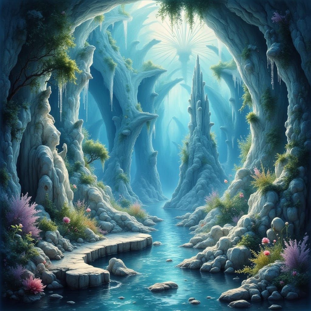 Atlantis Underwater City with Sunstone Walls